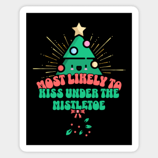 Retro Most Likely To Kiss Under the Mistletoe Sticker